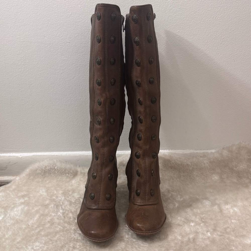 Frye Adrienne Button Boots Rustic Brown Tall Leather Vintage Victorian Sz 10M - Picture 3 of 14